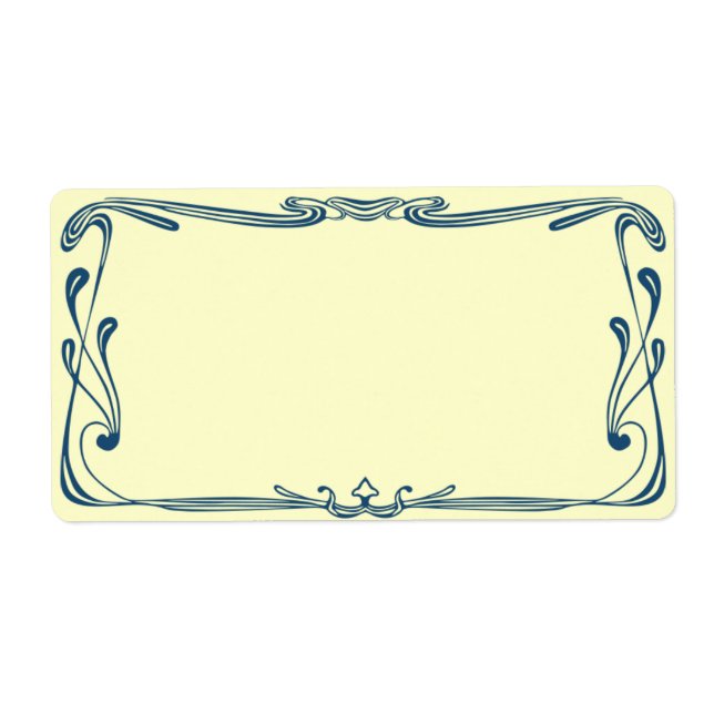 Etiqueta Art Nouveau Blue Address Shipping Label (Frente)