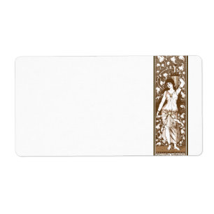 Etiqueta Art nouveau sepia chica con urna
