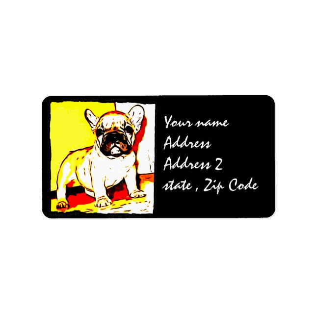 Etiqueta Arte Bulldog francés (Frente)