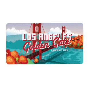 Etiqueta Arte clásico de la caja de videojuegos L.A Golden 