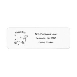 Etiqueta Arte Dachshund minimalista - Tu texto, tu estilo