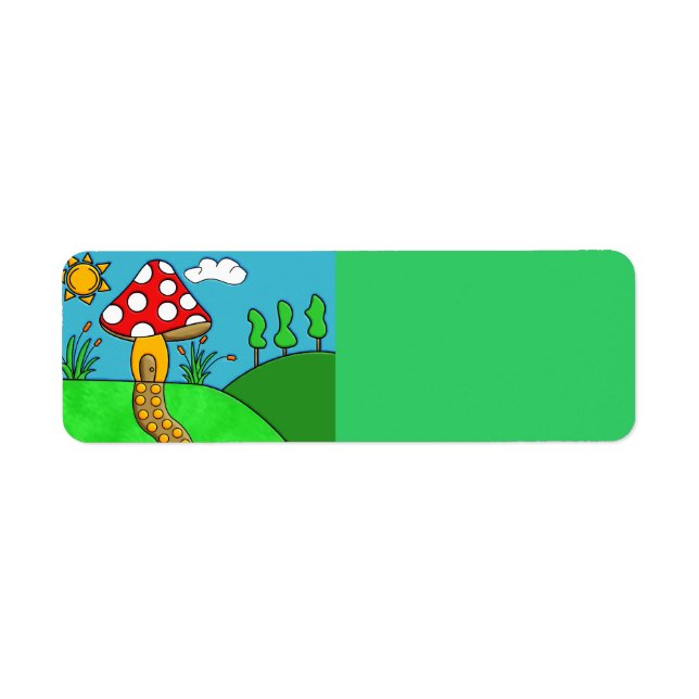 Etiqueta Arte de hongos caprichosos del bosque (Frente)