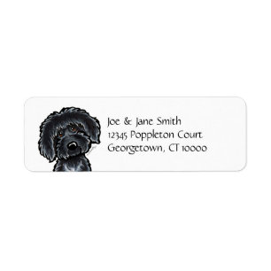 Etiqueta Arte de Labradoodle Negro