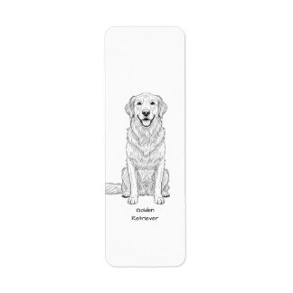 Etiqueta Arte de línea de Golden Retriever minimalista limp