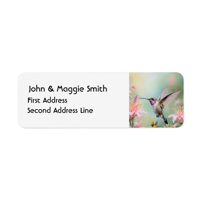 Etiqueta Arte de vida silvestre Hummingbird Garden (Frente)