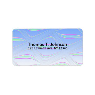 Etiqueta Arte fractal de onda azul