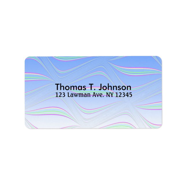 Etiqueta Arte fractal de onda azul