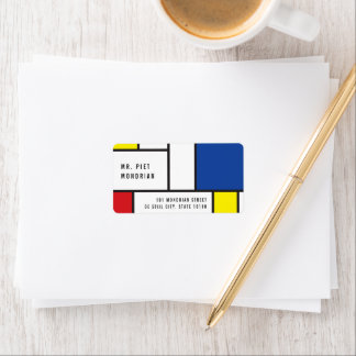 Etiqueta Arte Moderno De Stijl Geométrico Minimalista Mondr