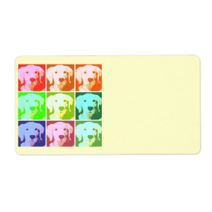 Etiqueta Arte pop de Golden Retriever