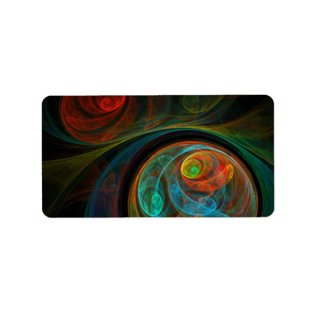 Etiqueta Arte resumido azul de renacimiento (Frente)