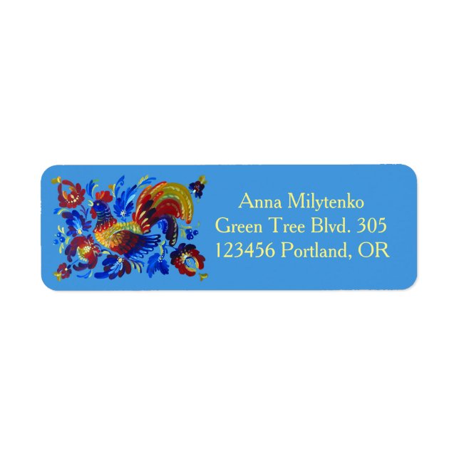 Etiqueta Arte ucraniano de Petrykivka (Frente)