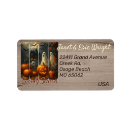 Etiqueta Arte único tema Halloween dirección personalizada