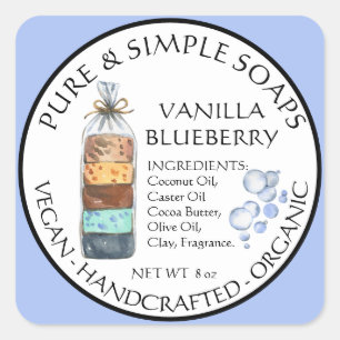 Etiqueta artesanal de jabón acuático