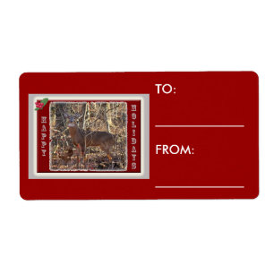 Etiqueta Artículos de vacaciones de Whitetail Deer Happy
