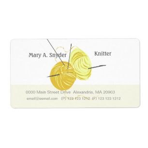 Etiqueta Artista de artesanía Knitter Yarn Needles