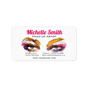 Etiqueta Artista de maquillaje de color acuático vibrante d
