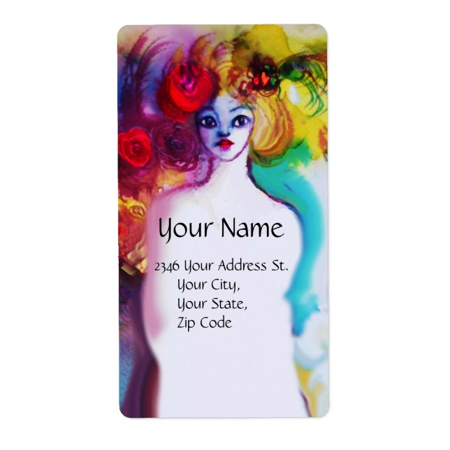 Etiqueta Artista de maquillaje de salón de belleza LADY FLO (Frente)