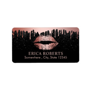 Etiqueta Artista de maquillaje Rosa de Oro Lips Salón de Be