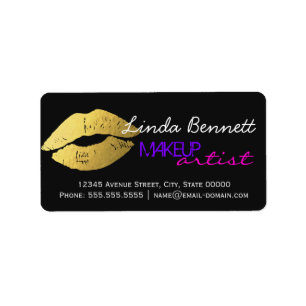 Etiqueta Artista de maquillaje - Sassy Gold Lips Estilo Tóp
