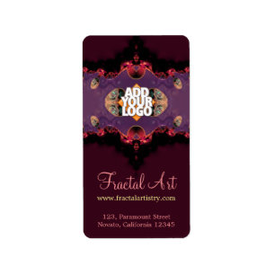 Etiqueta Artista fractal rosado rosado-púrpura vertical