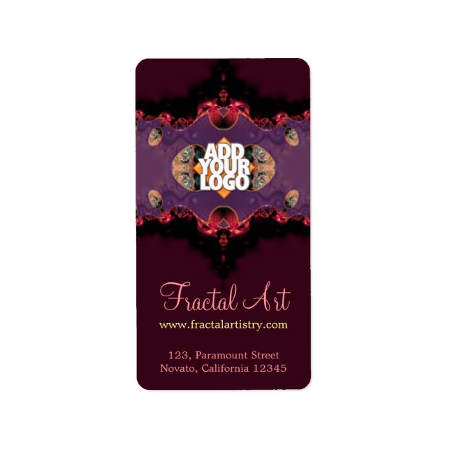 Etiqueta Artista fractal rosado rosado-púrpura vertical (Frente)