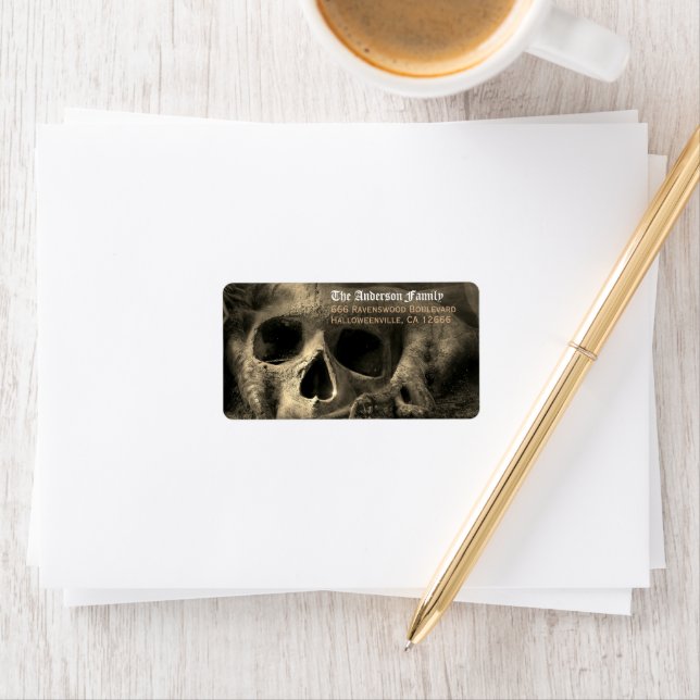 Etiqueta Asombrosa dirección de retorno de Halloween con cr (In situ)