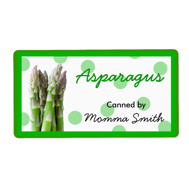 Etiqueta Asparagus Personalizado Canning Labs (Frente)