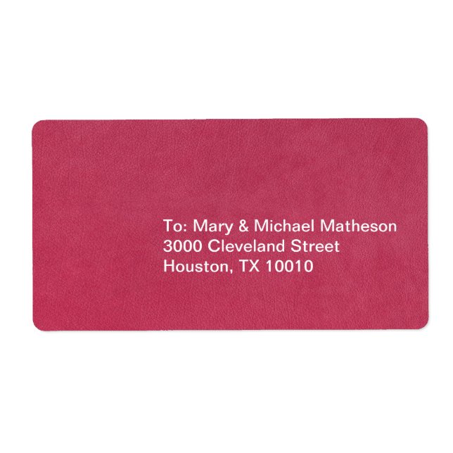 Etiqueta Aspecto de cuero rosa (Frente)