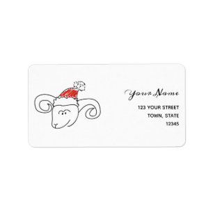 Etiqueta Astrología Divertida Signo Aries Blanco Simple Lin