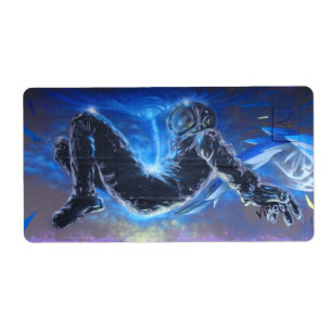 Etiqueta Astronauta elegante del graffiti