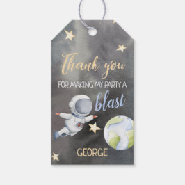 Etiqueta Astronauta espacial Cumpleaños Gracias