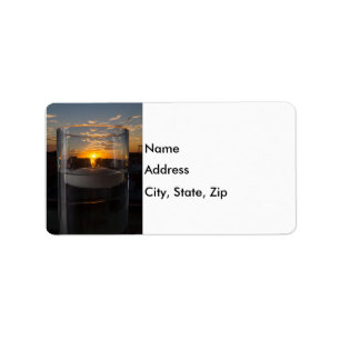 Etiqueta Atardecer con luz de velas