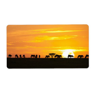 Etiqueta Atardecer en Serengeti