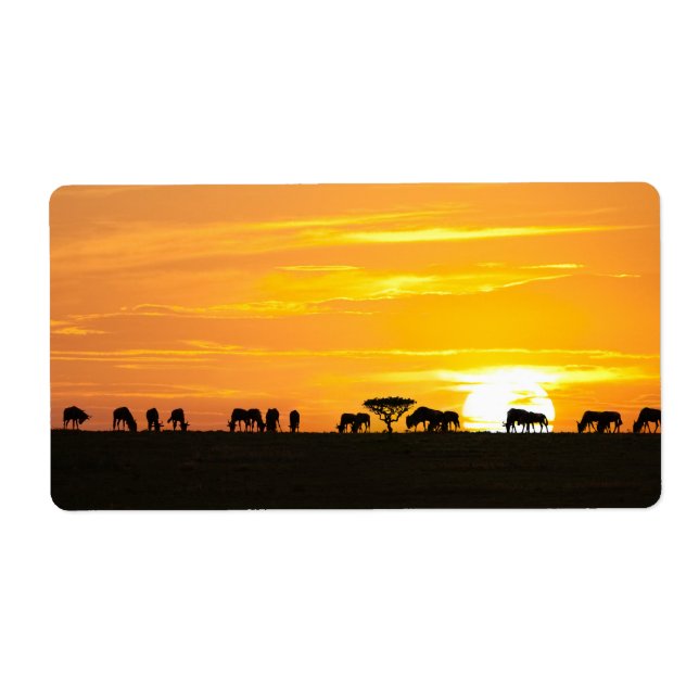 Etiqueta Atardecer en Serengeti (Frente)