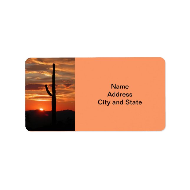 Etiqueta Atardecer paisajístico de Arizona (Frente)