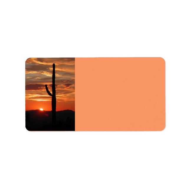 Etiqueta Atardecer paisajístico de Arizona (Frente)