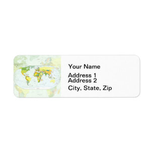 Etiqueta Atlas del País del Mapa Mundial