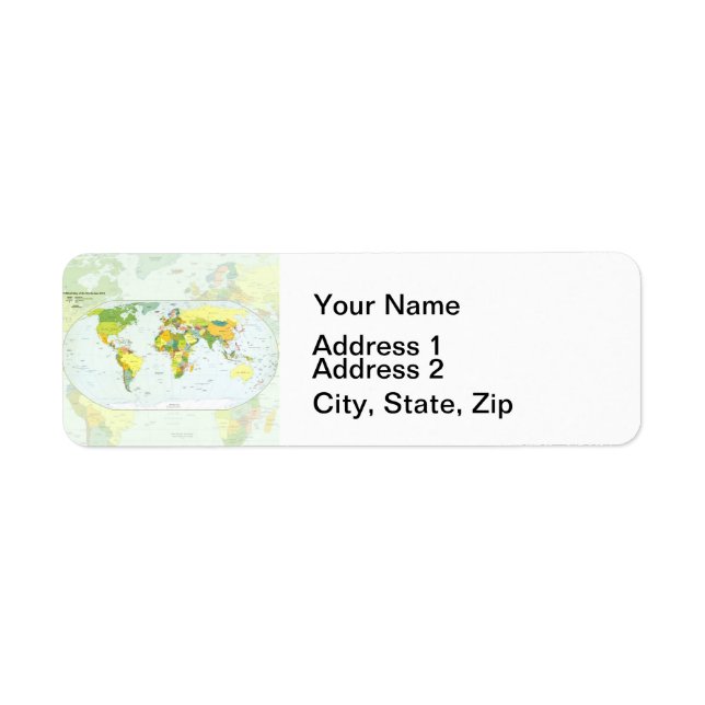 Etiqueta Atlas del País del Mapa Mundial (Frente)