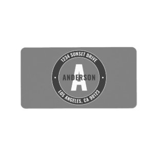 Etiqueta Audaz Dirección De Devolución Etc.  Gris