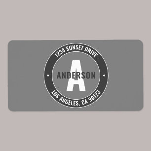 Etiqueta Audaz Dirección De Devolución Etc.  Gris