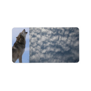 Etiqueta Aullido de Lobo & Nubes