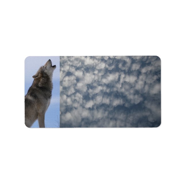 Etiqueta Aullido de Lobo & Nubes (Frente)