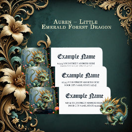 Etiqueta Auren – pequeño dragón del bosque esmeralda
