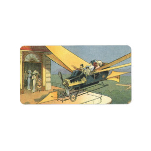 Etiqueta Auto convertible de vintage Science Ficción Steamp