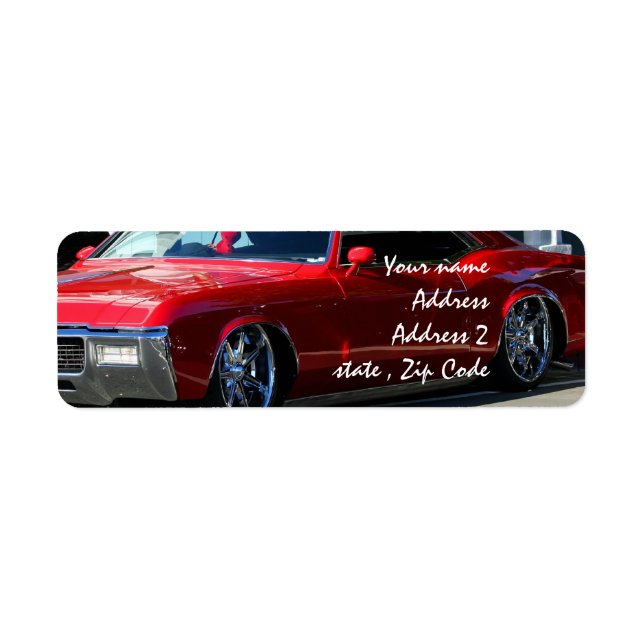 Etiqueta Auto rojo clásico (Frente)
