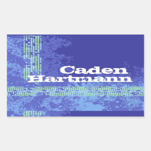 Etiqueta autoadhesiva azul marino de la