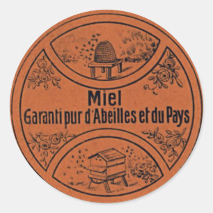 Etiqueta autoadhesiva de la miel del vintage
