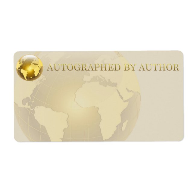 Etiqueta Autografiado por Author Gold World (Frente)