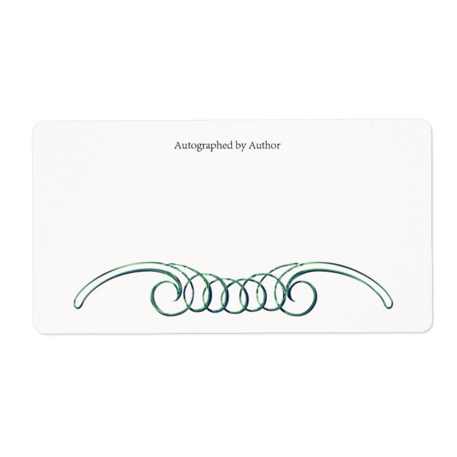 Etiqueta Autografiado por la placa de autor (Frente)