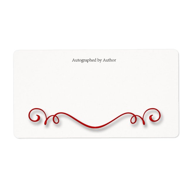 Etiqueta Autografiado por la placa de autor (Frente)